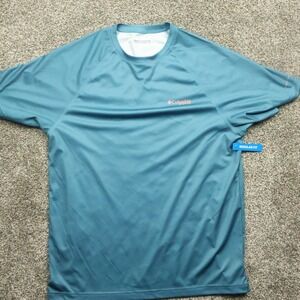 Columbia PFG T-Shirt Men's Medium Blue‎ Short Sleeve Performance Fishing Gear